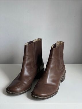 L.L. Bean Dark Brown Leather Chelsea Ankle Boots Equestrian Inspired